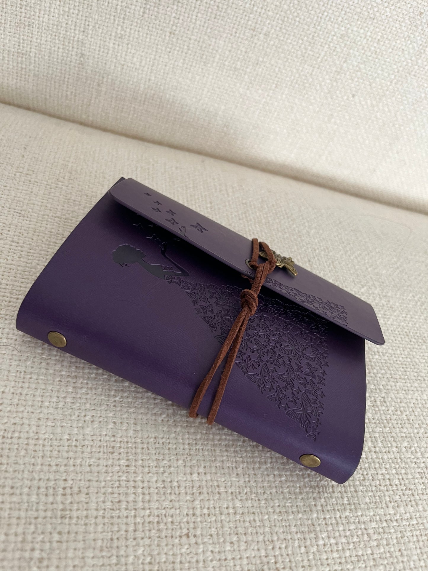 Spiral Notebook butterfly girl faux 6x4