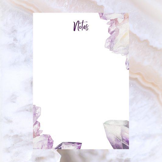 (8x5) Amethyst notepad, eco - friendly - 50 pages