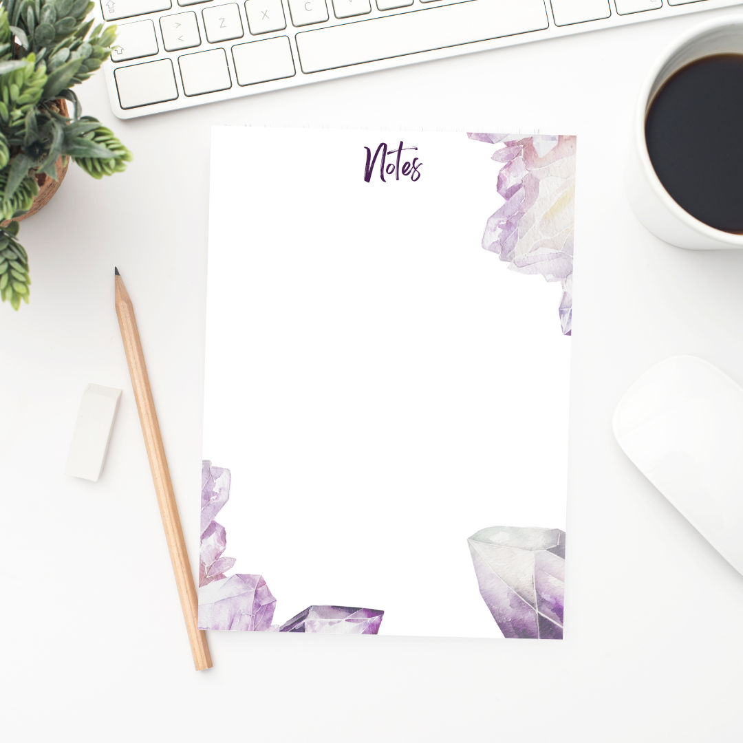 (8x5) Amethyst notepad, eco - friendly - 50 pages