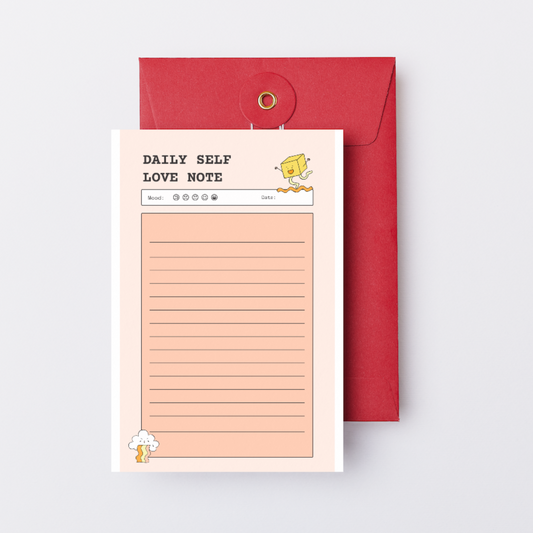 8X5 Daily Self Love Notepad - Office , desk 100 pages. Eco Friendly