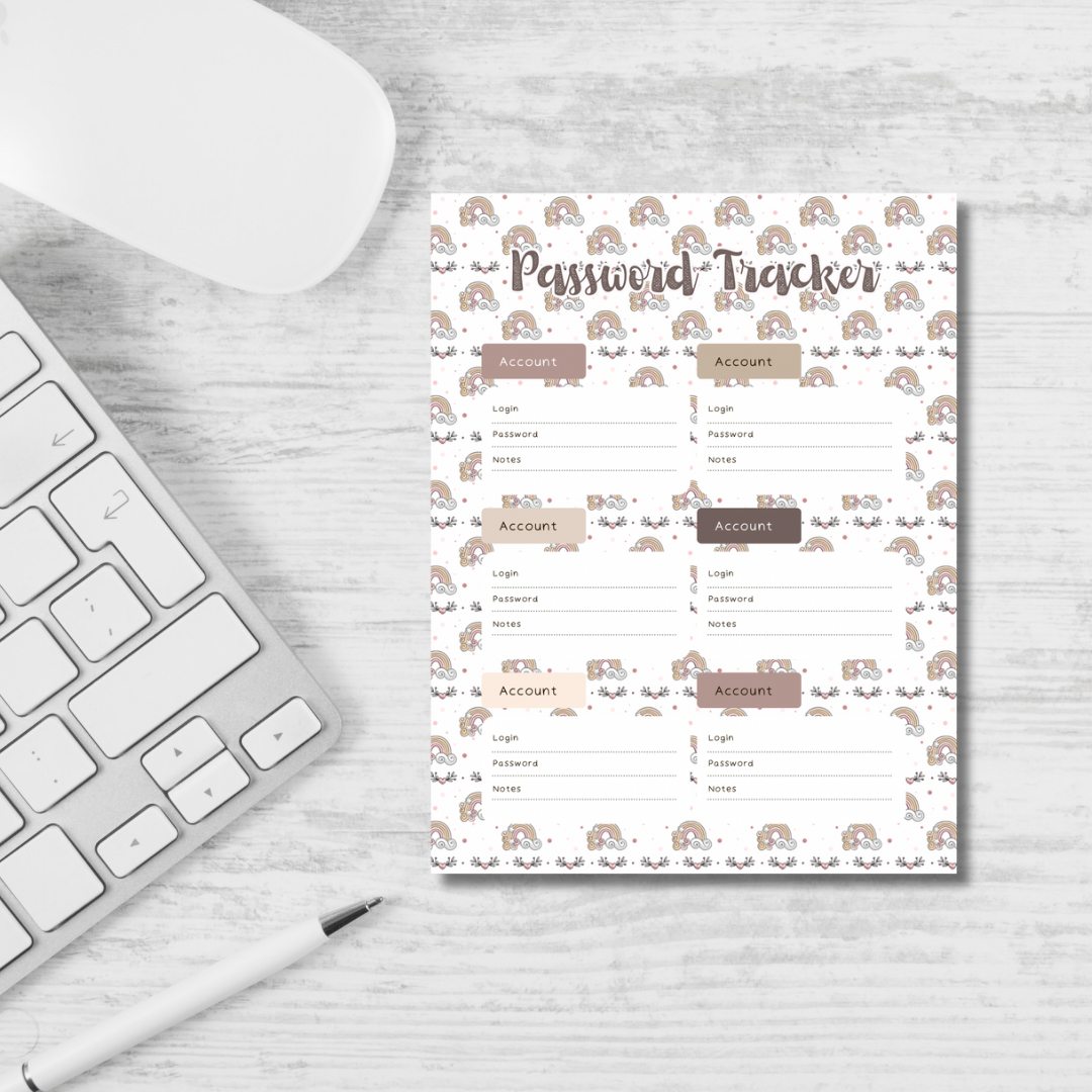 Password Tracker 20 pages 160 passwords(different designs)